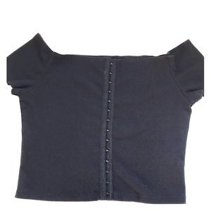 TOPSHOP Black Off the Shoulder Top
